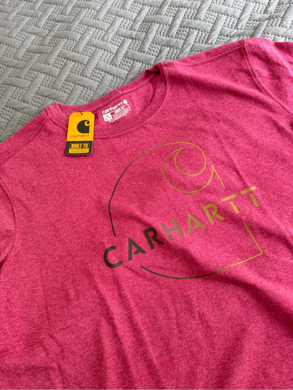 Carhartt Women's Short-Sleeve Logo Tee in Heather Burgundy